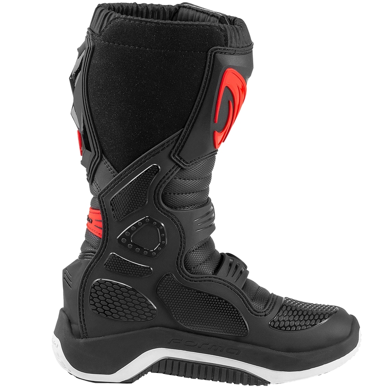 Kinder-Motorradstiefel Forma Drift schwarz-rot-weiß