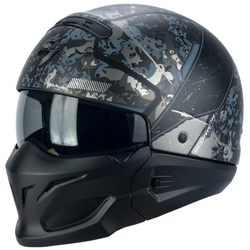 Moto Helm Scorpion EXO-Combat Opex schwarz-silber Ausverkauf