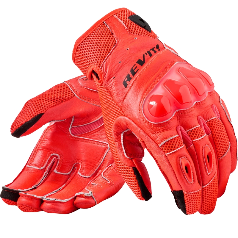 Revit Ritmo Fluo Motorradhandschuhe rot-schwarz