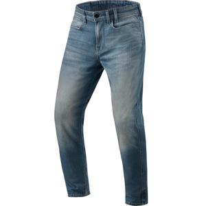 Revit Keegan Tapered Mid Blue Motorcycle Cropped Jeans