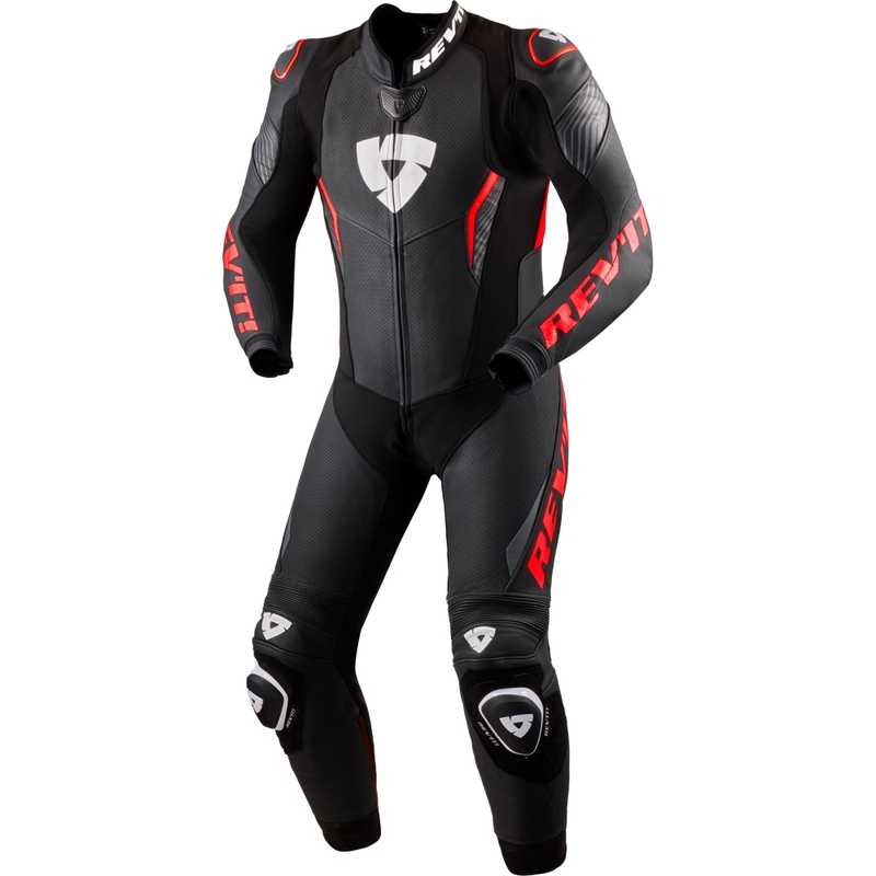 Revit Argon 3 Motorradkombi schwarz-fluoreszierend rot