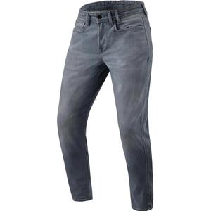 Revit Keegan Tapered Extra Cropped Motorcycle Jeans Washed Medium Grey