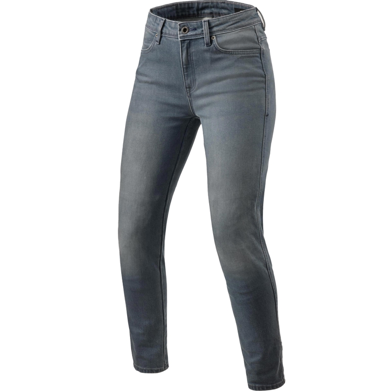 Revit Marley SK Damen-Motorradjeans, gewaschenes Mittelgrau