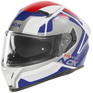 Integralhelm NOX N402 Mentor weiß-blau-rot