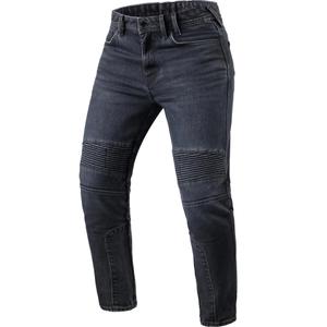 Revit Moto 2 TF Cropped-Motorradjeans, verwaschenes Dunkelblau-Schwarz