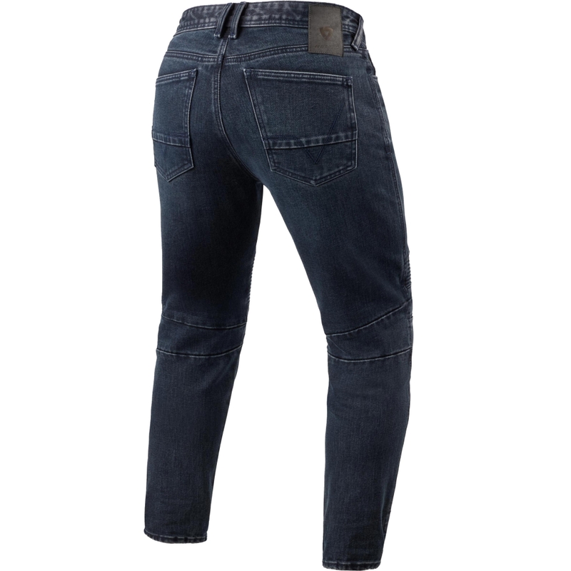 Revit Moto 2 TF Cropped-Motorradjeans, verwaschenes Dunkelblau-Schwarz