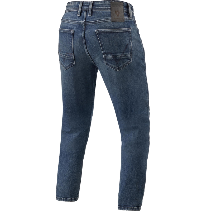 Revit Detroit 3 Tapered Classic Motorcycle Jeans Washed Dark Blue