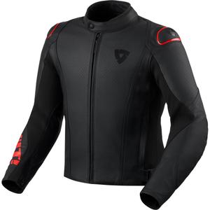 Revit Quadratic Motorradlederjacke schwarz-fluoreszierend rot