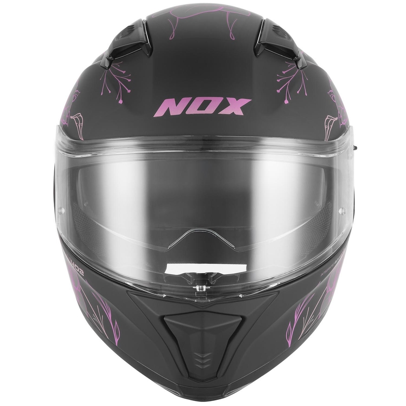 Integralhelm NOX N402 Spring, matt schwarz-rosa