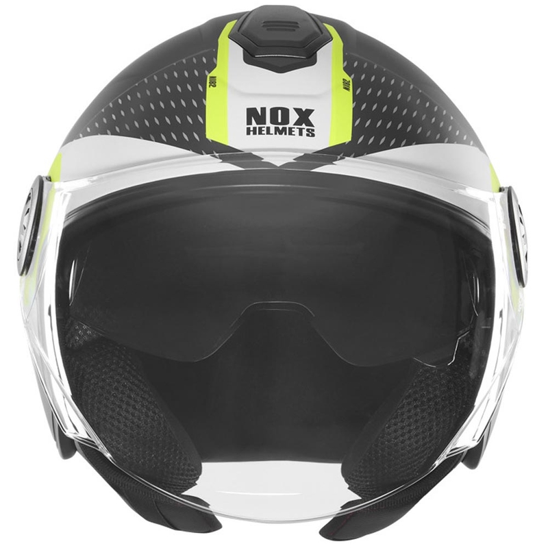 Offener Motorradhelm NOX N182 Rund, matt schwarz-fluoreszierend gelb