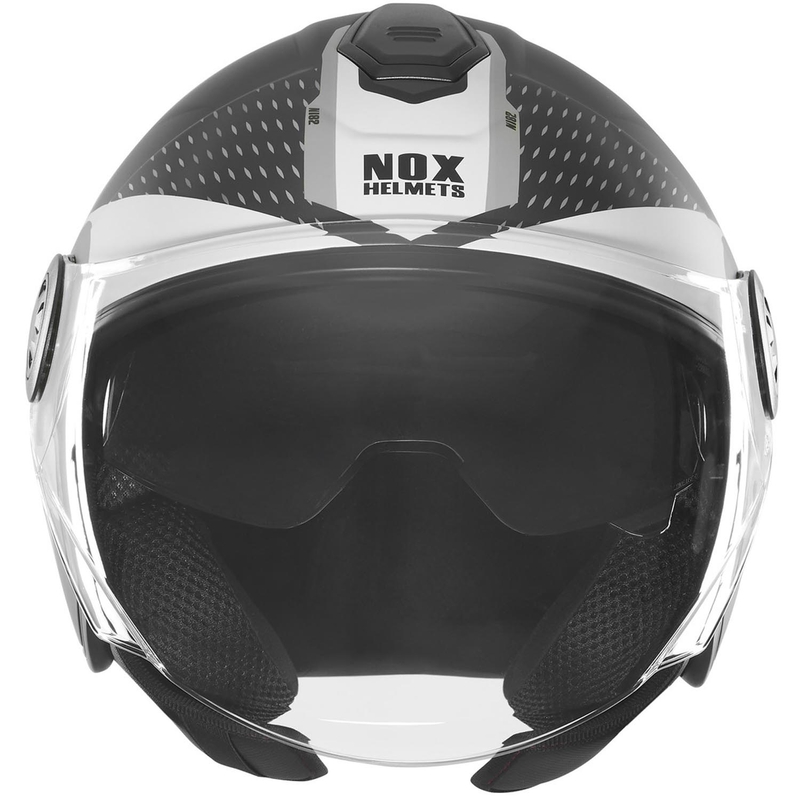 Offener Motorradhelm NOX N182 Rund, matt schwarz-silber