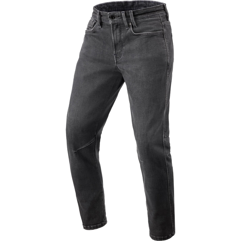 Revit Detroit 3 Tapered Extra Cropped Motorcycle Jeans Dunkelschwarz
