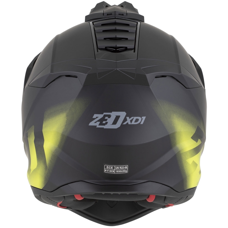 Enduro-Motorradhelm ZED XD1, matt schwarz-fluoreszierend gelb