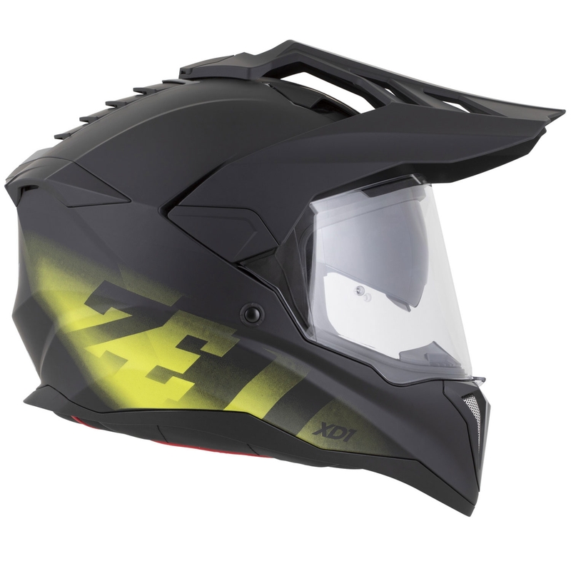 Enduro-Motorradhelm ZED XD1, matt schwarz-fluoreszierend gelb