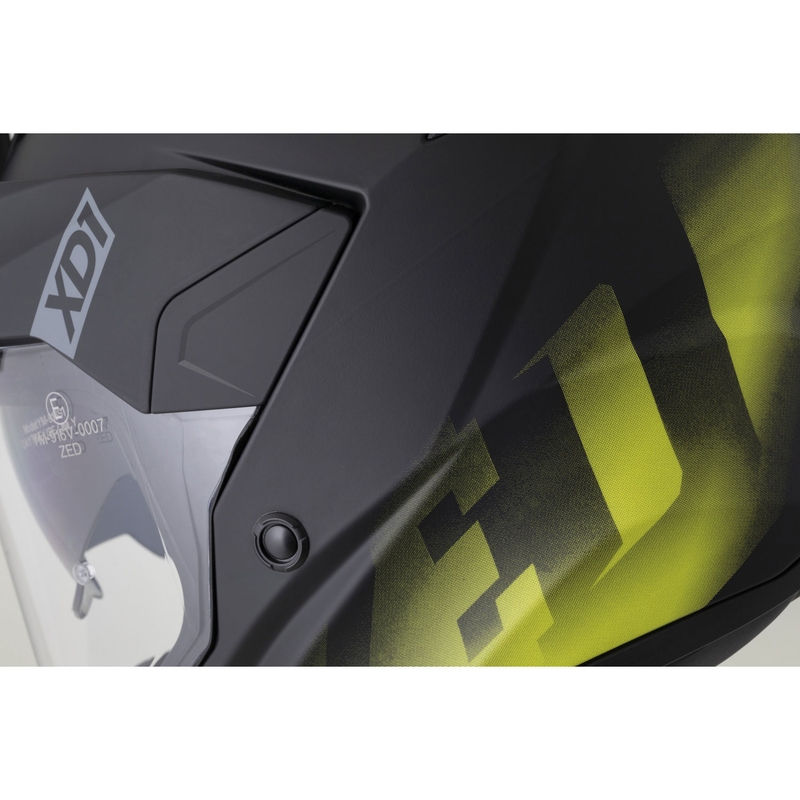 Enduro-Motorradhelm ZED XD1, matt schwarz-fluoreszierend gelb