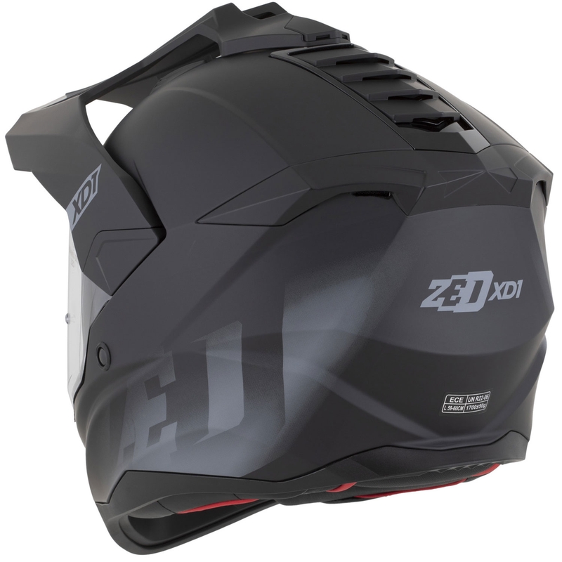 Enduro-Motorradhelm ZED XD1, matt schwarz-dunkelgrau