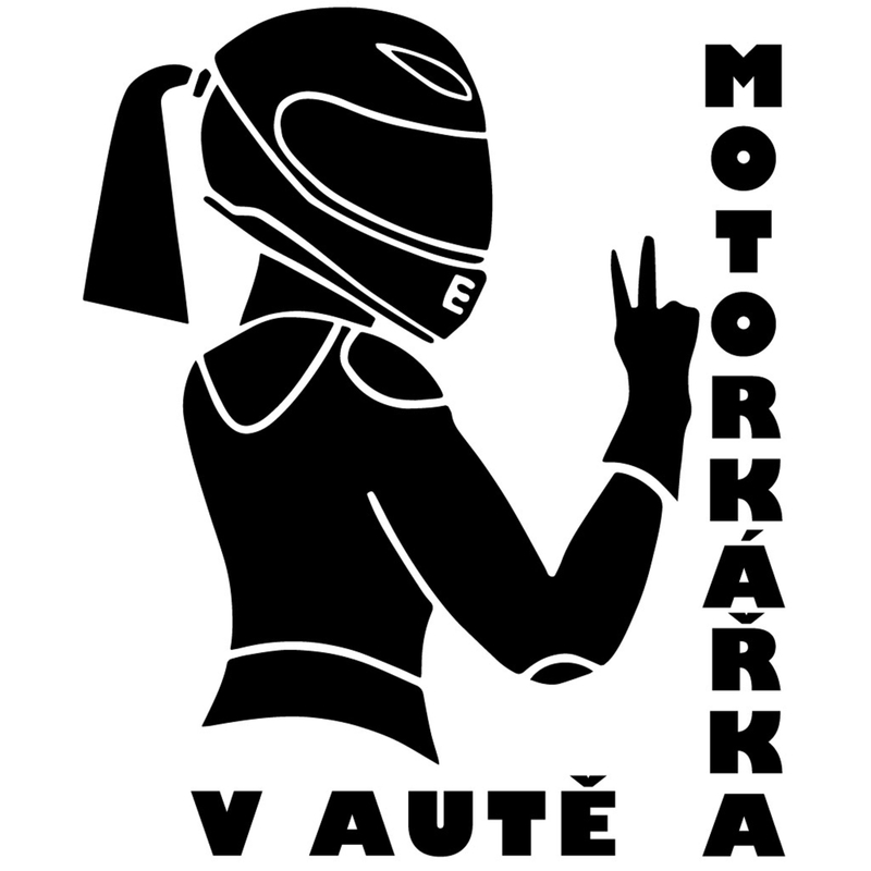 Aufkleber „Motorradfahrer im Auto“