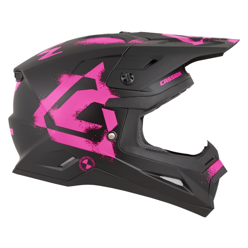 Cassida Cross Cup 2 Crew Motocross-Helm, matt schwarz-fluoreszierend pink