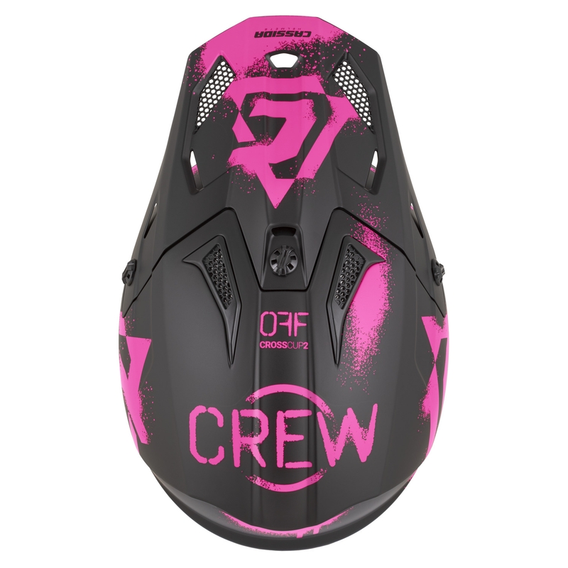 Cassida Cross Cup 2 Crew Motocross-Helm, matt schwarz-fluoreszierend pink