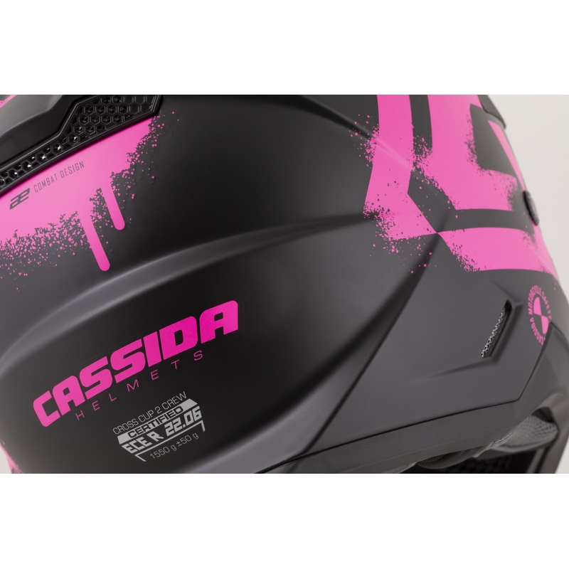 Cassida Cross Cup 2 Crew Motocross-Helm, matt schwarz-fluoreszierend pink