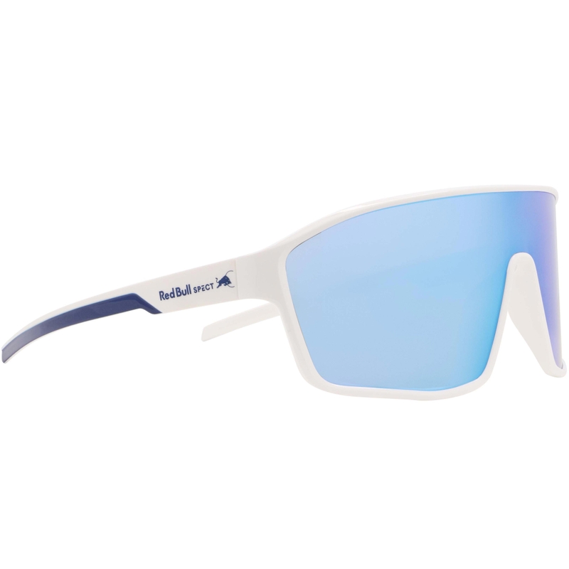 Red Bull Spect Daft Sonnenbrille, weiß mit blauen Gläsern