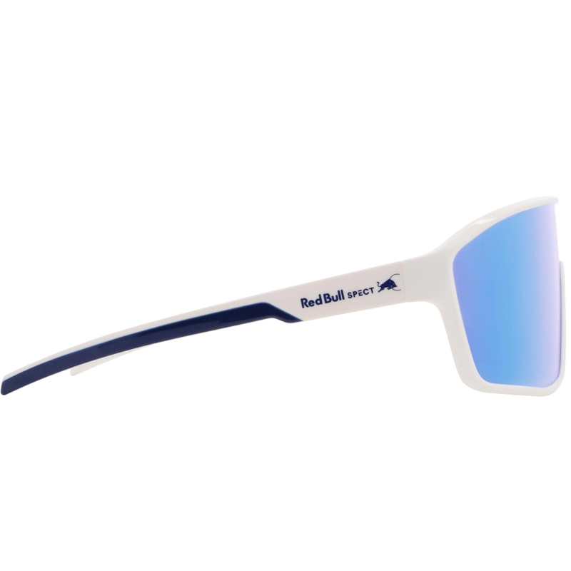 Red Bull Spect Daft Sonnenbrille, weiß mit blauen Gläsern