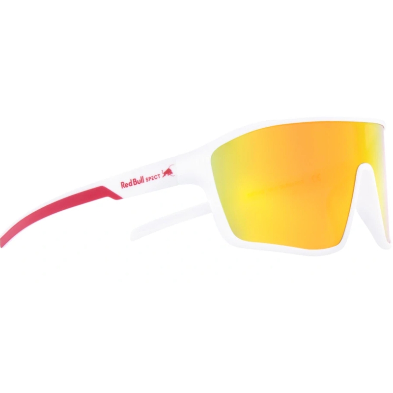 Red Bull Spect Daft Sonnenbrille, weiß mit rot-orangen Gläsern