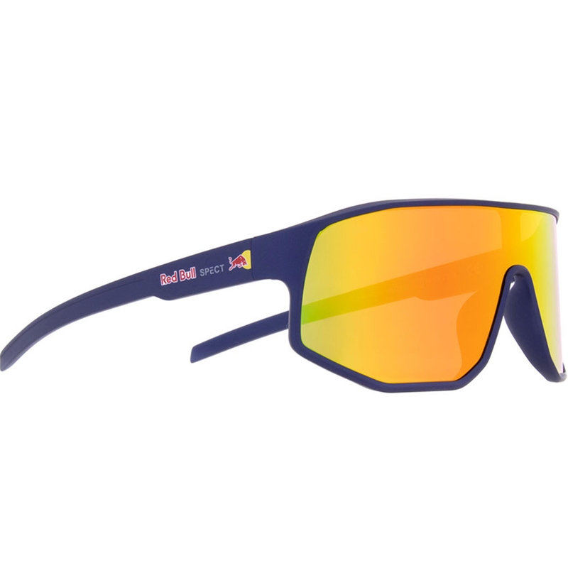 Red Bull Spect Dash Sonnenbrille, blau mit orangefarbenen Gläsern