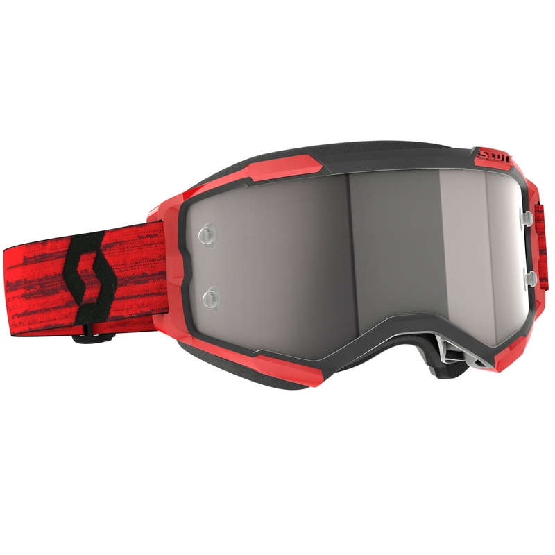 SCOTT Fury CH Motocross-Brille, dunkelrot mit silberverspiegeltem Plexiglas