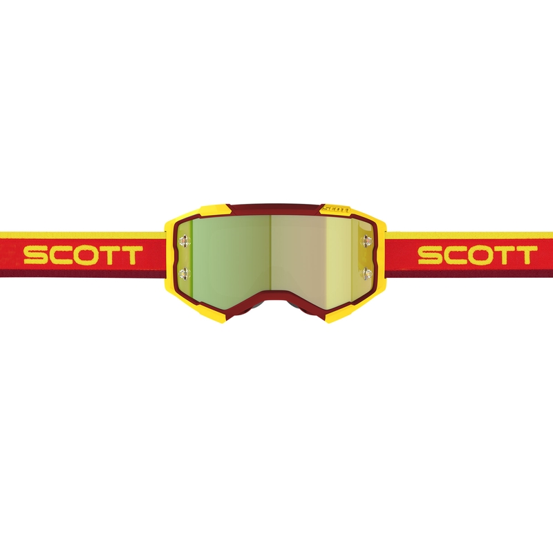 SCOTT Fury CH rot-gelbe Motocross-Brille mit gelbem verspiegeltem Plexiglas