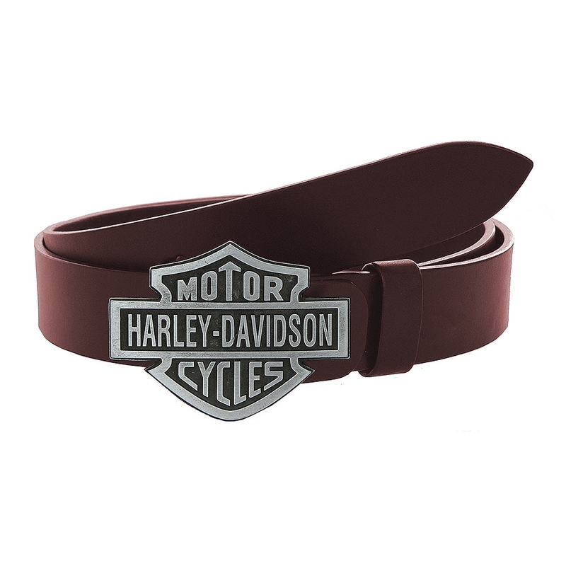 Motorradgürtel aus Leder mit brauner Harley-Davidson-Schnalle