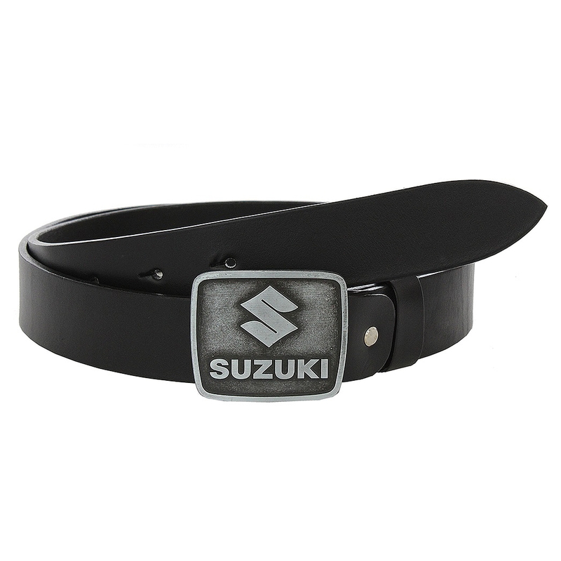 Leder-Motogürtel mit Suzuki-Schnalle