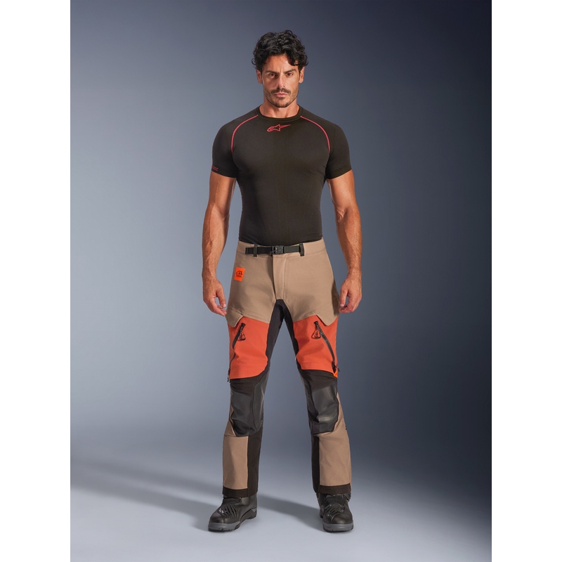 Alpinestars Halo PRO Drystar XF Motorradhose, hellbraun-dunkelorange-schwarz