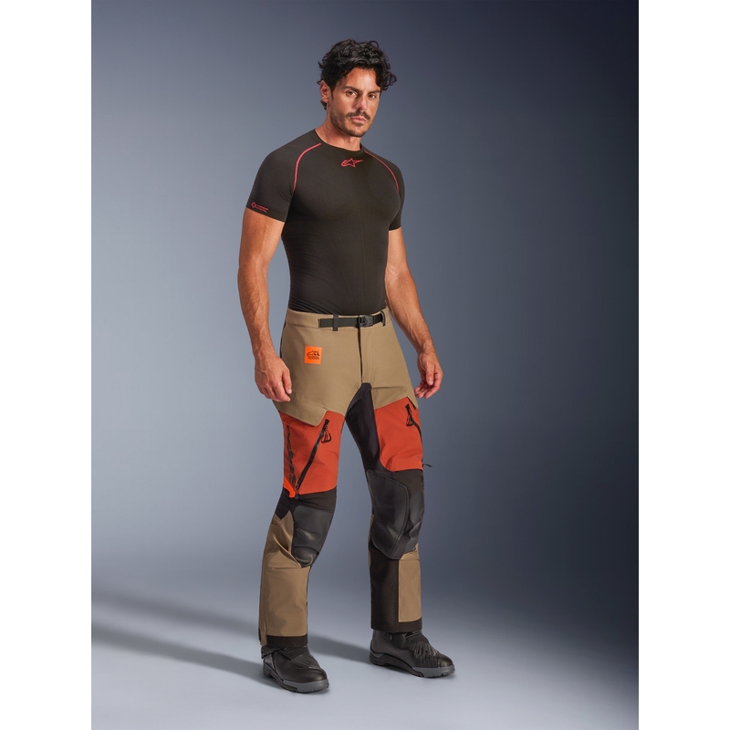 Alpinestars Halo PRO Drystar XF Motorradhose, hellbraun-dunkelorange-schwarz