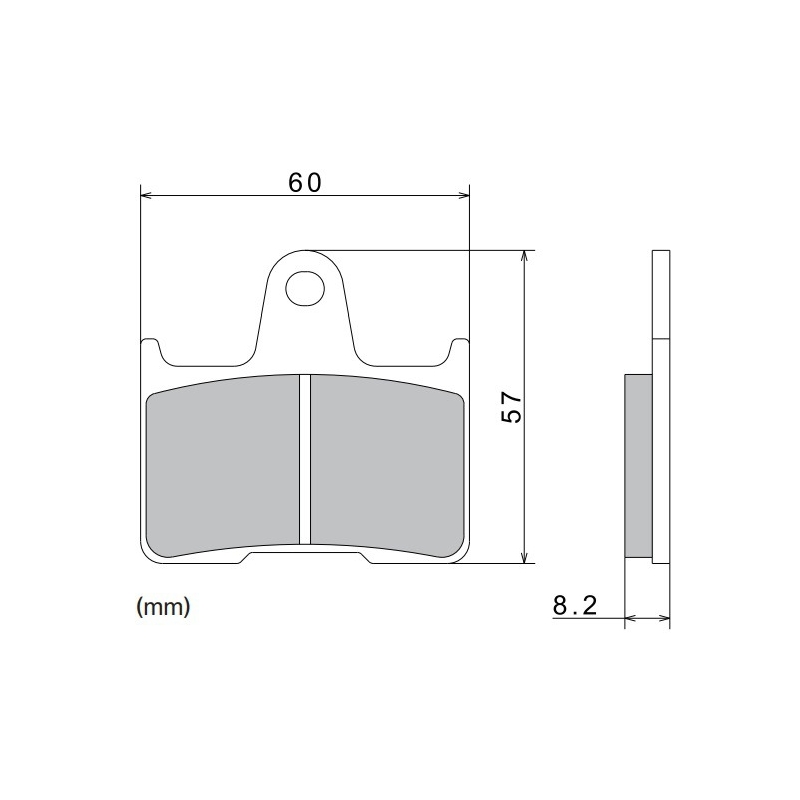 NISSIN Bremsbeläge, halbmetallische Mischung, 60x57x8,2 mm, 2 Stück