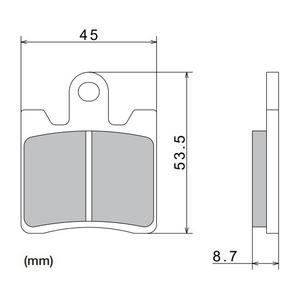 NISSIN Bremsbeläge, halbmetallische Mischung, 40 x 53,5 x 8,7 mm, 2 Stück