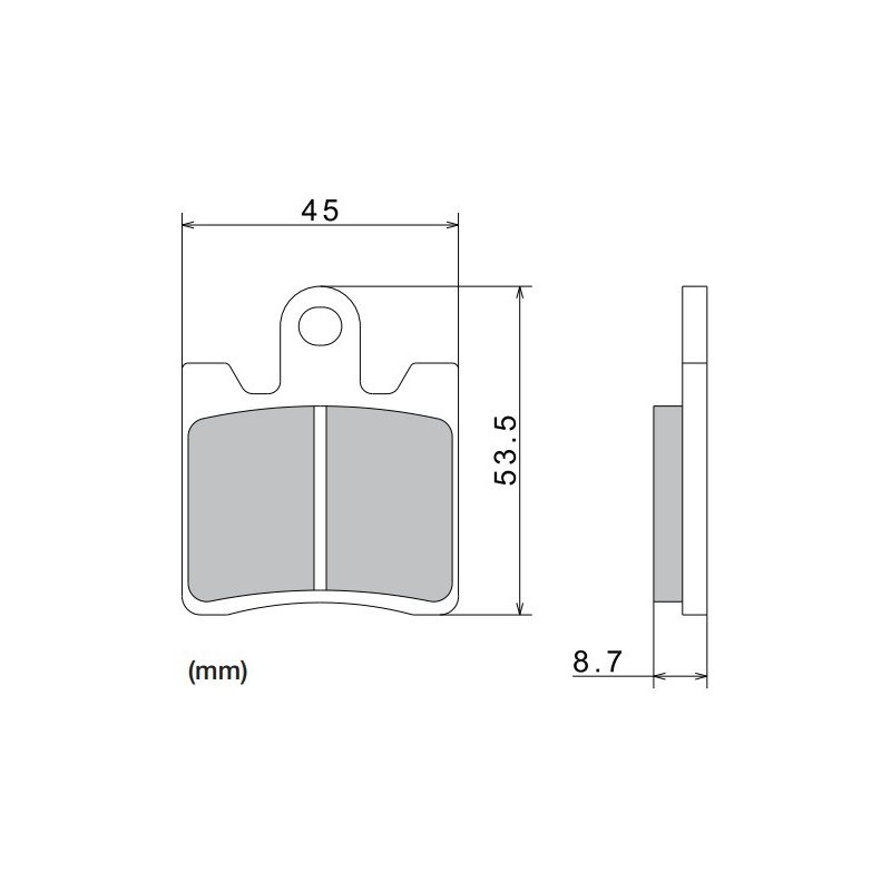 NISSIN Bremsbeläge, halbmetallische Mischung, 40 x 53,5 x 8,7 mm, 2 Stück