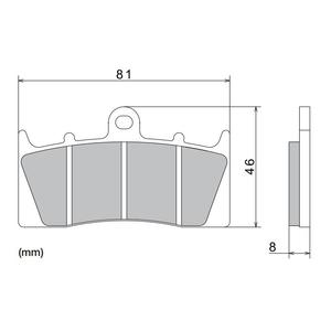 NISSIN Bremsbeläge, halbmetallische Mischung, 81 x 46 x 8 mm, 2 Stück