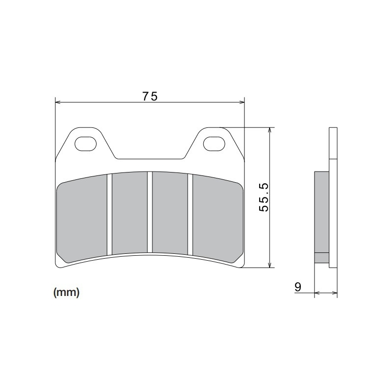 NISSIN Bremsbeläge, halbmetallische Mischung, 76 x 55,5 x 9 mm, 2 Stück