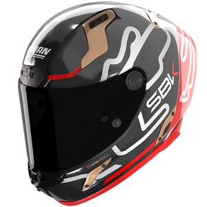 Nolan X-804 RS Ultra Carbon SBK Integralhelm, glänzend Schwarz-Rot-Gold