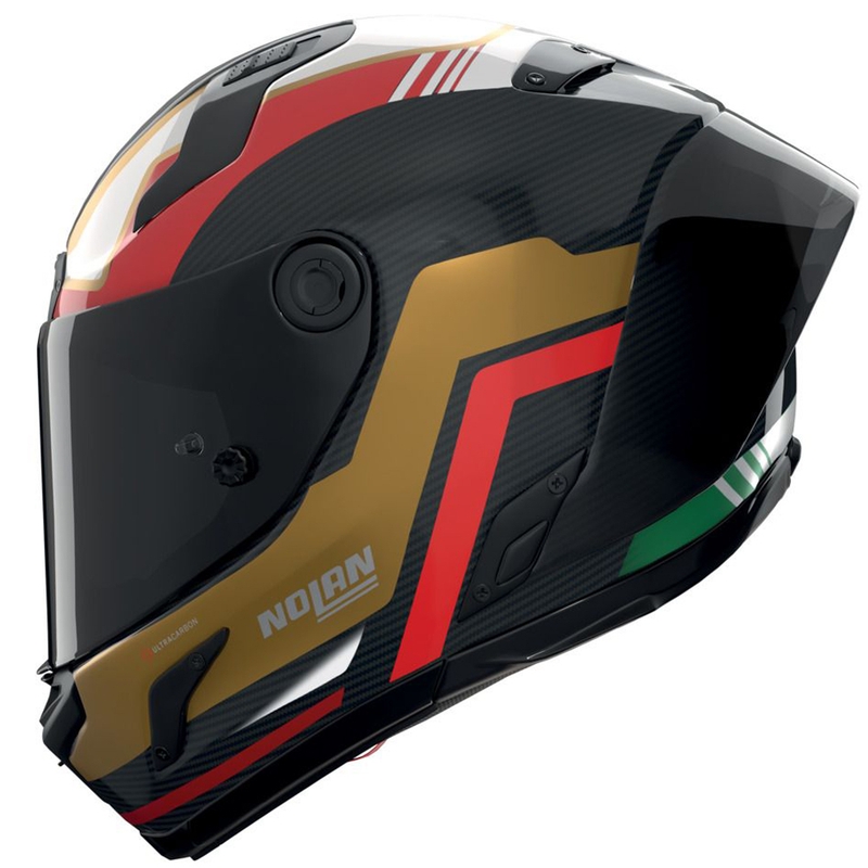 Integralhelm Nolan X-804 RS Ultra Carbon Piega glänzend schwarz-gold-rot-grün