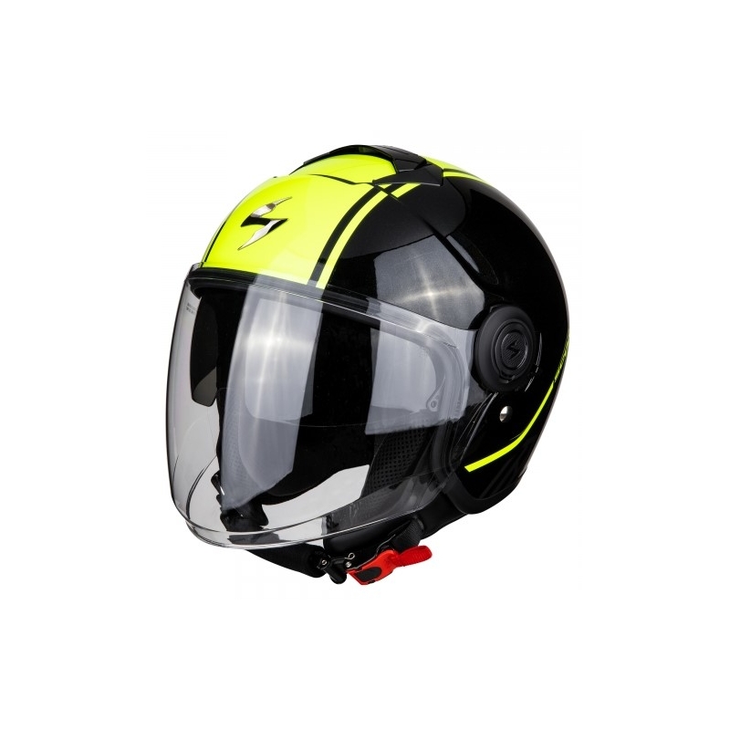 Offener Motorradhelm Scorpion EXO-CITY Avenue schwarz-fluo gelb