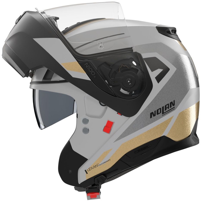 Klappbarer Motorradhelm Nolan N100-6 Cinetico N-COM 360 mattgrau-schwarz-anthrazit-gold