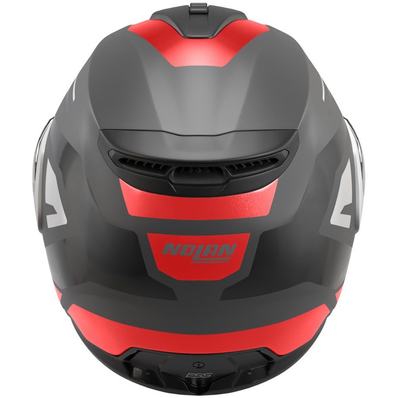 Klappbarer Motorradhelm Nolan N100-6 Cinetico N-COM 361 matt grau-weiß-rot
