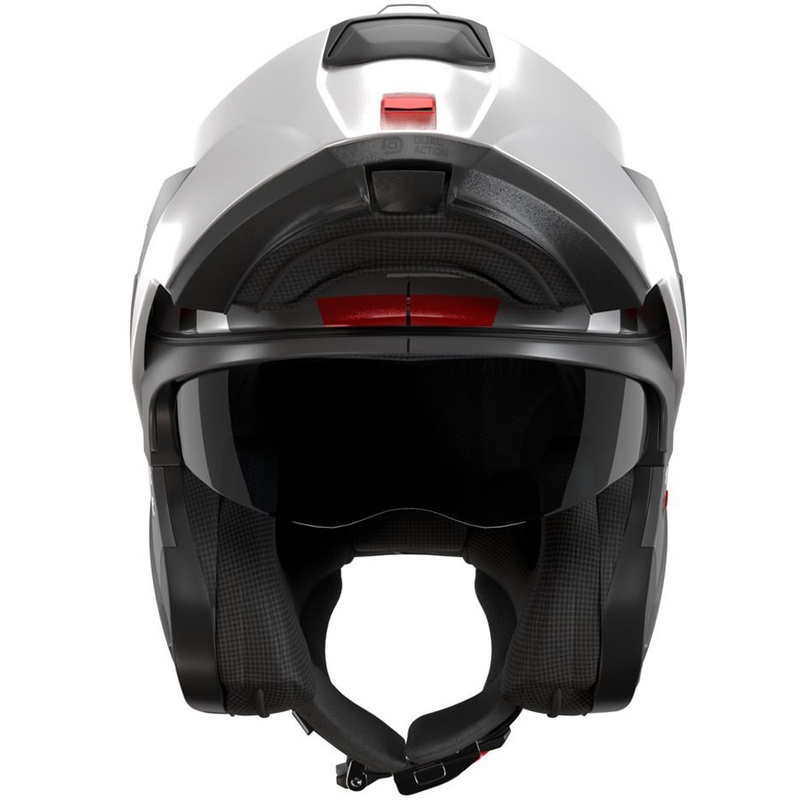 Klappbarer Motorradhelm Nolan N100-6 Cinetico N-COM 361 matt grau-weiß-rot