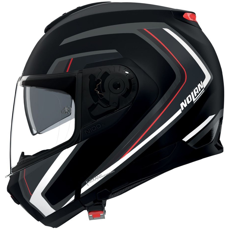 Klappbarer Motorradhelm Nolan N100-6 Radiante N-com 357 schwarz-silber-rot