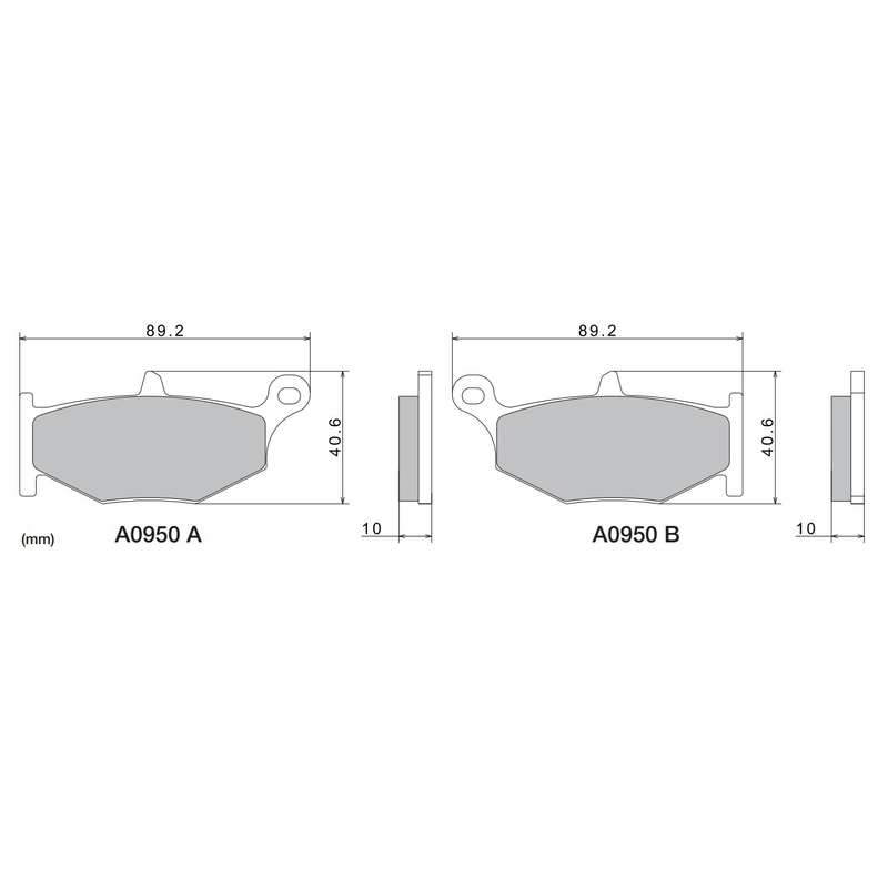 NISSIN Bremsbeläge, halbmetallische Mischung, 89,2 x 40,6 x 10 mm, 2 Stück