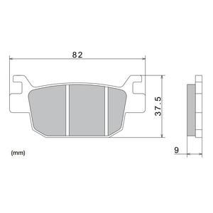 NISSIN Bremsbeläge, halbmetallische Mischung, 82 x 37,5 x 9 mm, 2 Stück