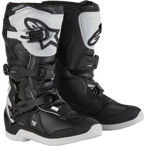 Alpinestars Tech 3S Jugend Weiß und Schwarz Motorradstiefel für Kinder