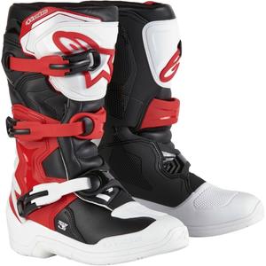 Alpinestars Tech 3S Jugend Weiß-Schwarz-Rot Kinder-Motorradstiefel